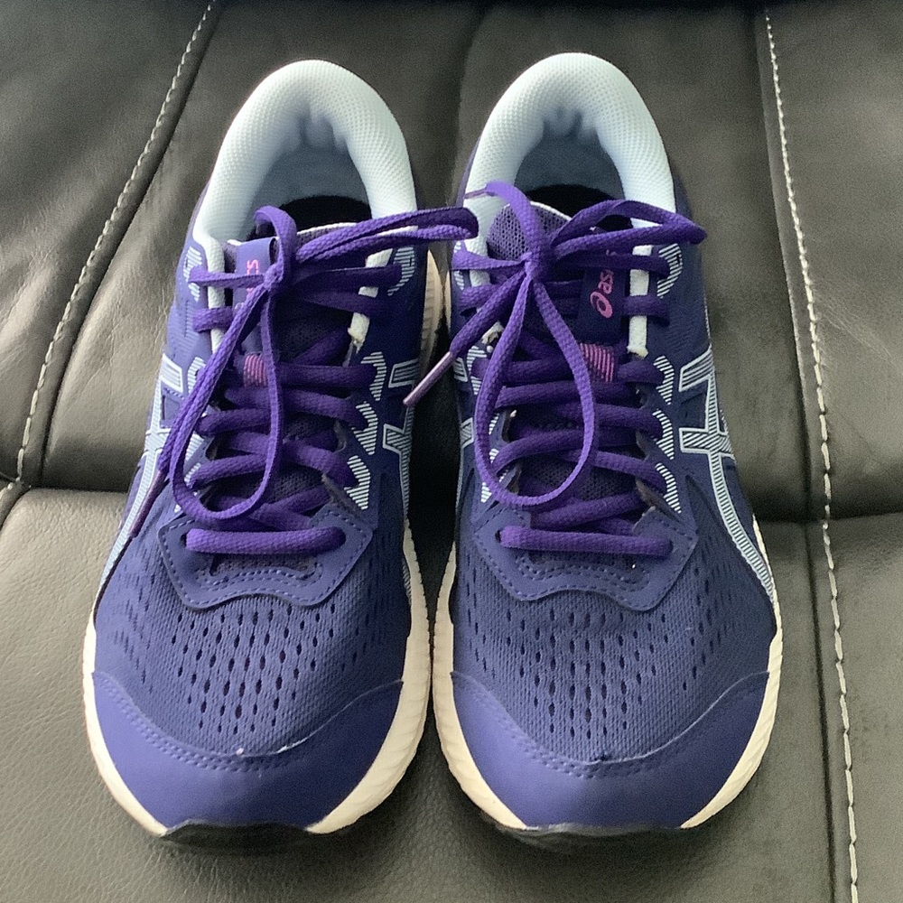 Asics Blue and White Athletic Sneakers